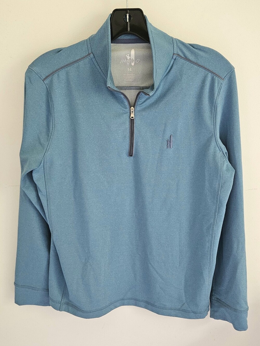 Johnnie-O Teal Blue Quarter Zip Thermotech Boys